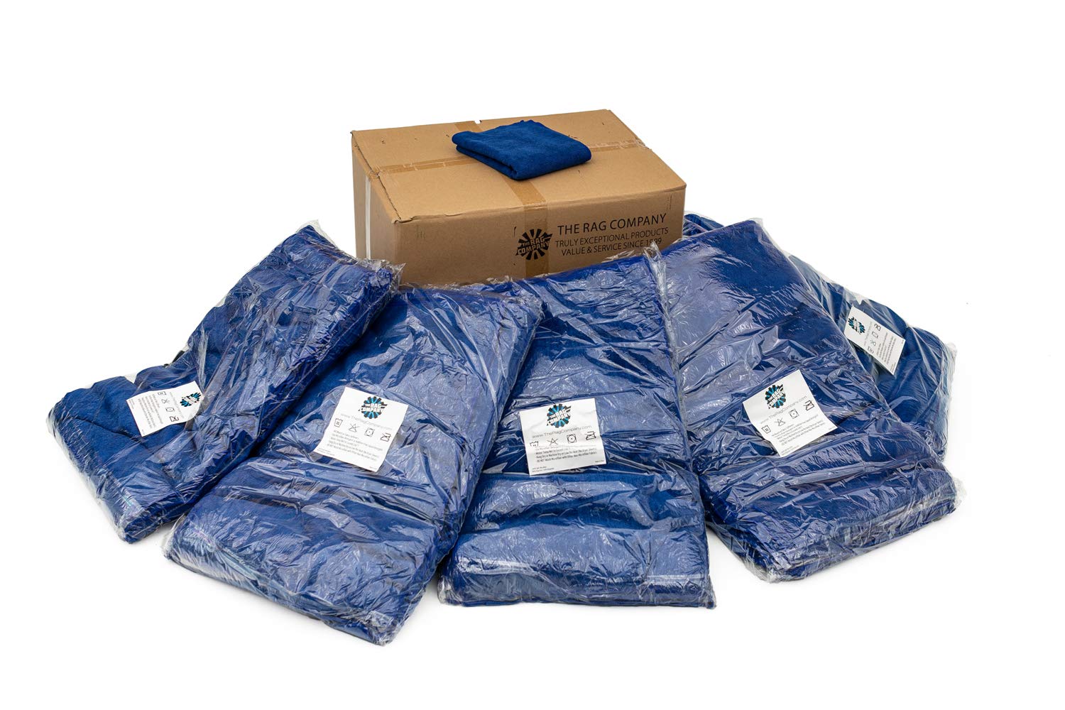 The Rag Company - Premium 320gsm Microfiber Car Wash Towels (16x27 Inch) - Lint-Free, Streak-Free Auto Detailing & Drying Cloths for Professional Car Cleaning - Bulk Pack of 125 Royal Blue Towels - Perfect for Car Detailing, Washing, Waxing & Polishing