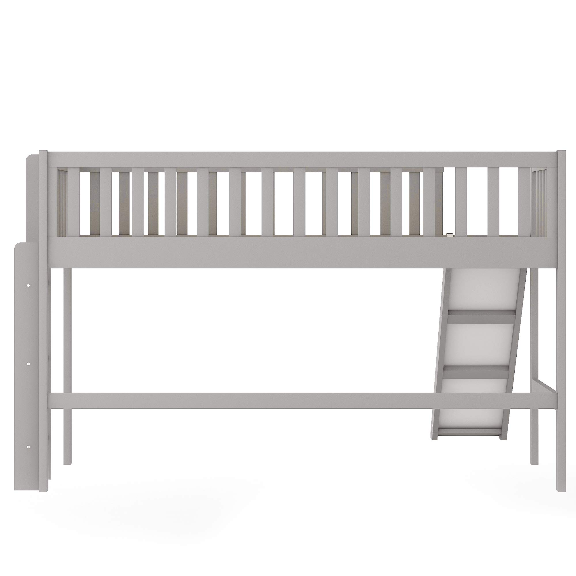 Merax Twin Loft Bed with Slide & Ladder - Solid Wood Frame for Kids' Room