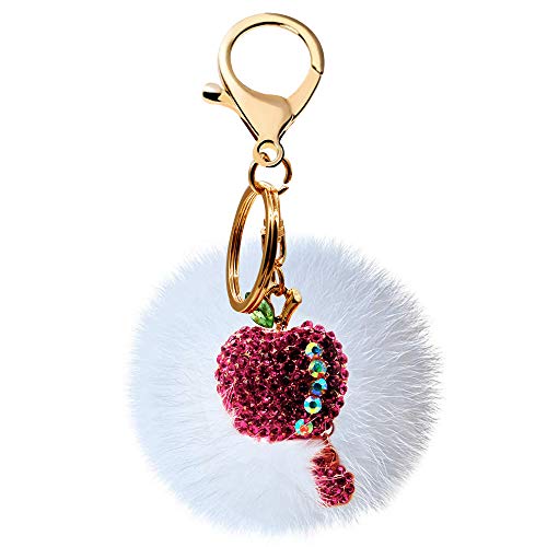 White Fur Ball+hot Pink Apple