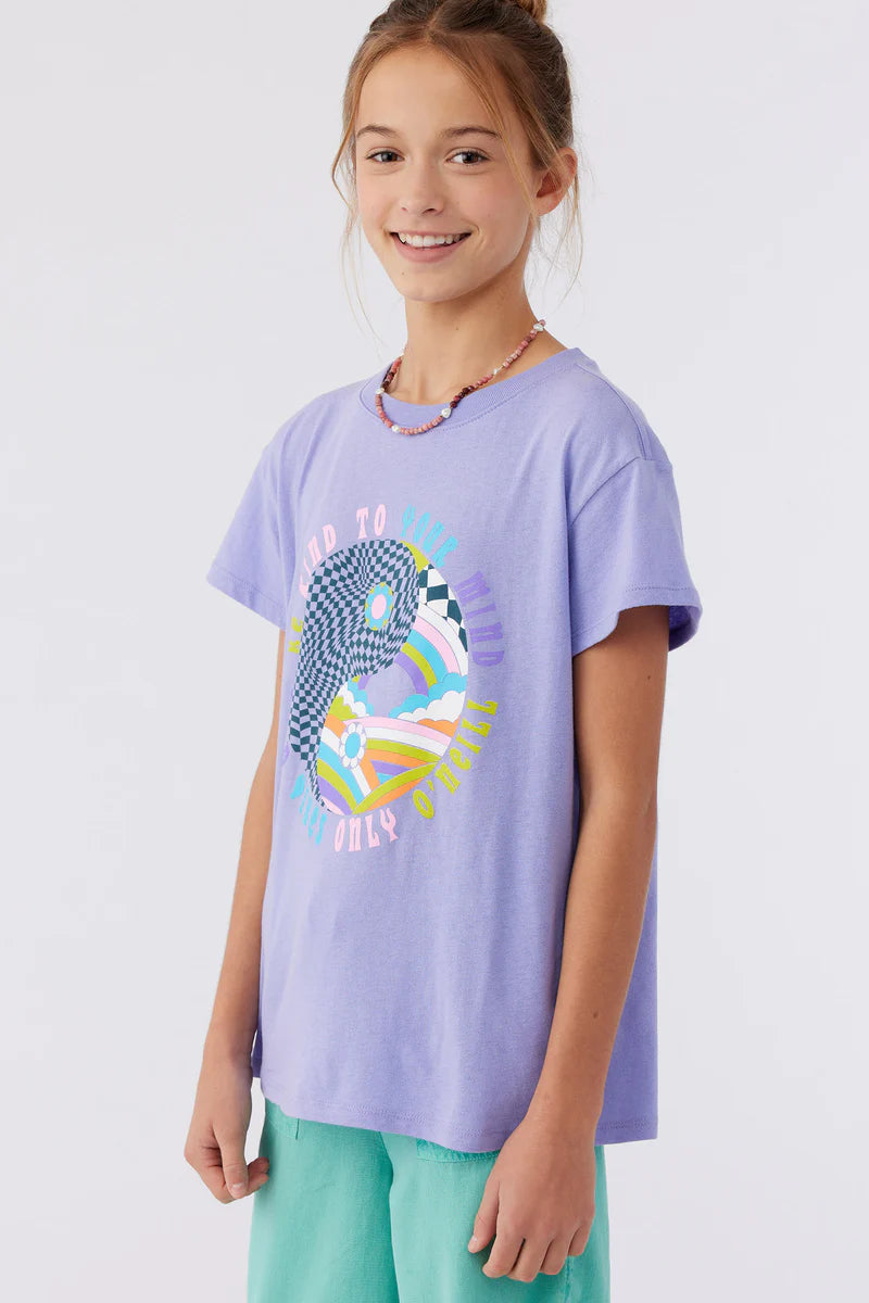 O'Neill Kids Be Kind T-Shirt for Girls - Soft Cotton Tee for School, Play & Everyday Wear