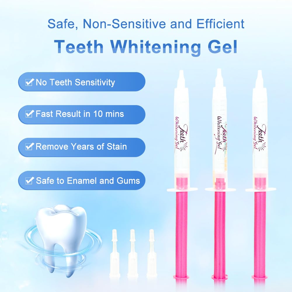 44% Carbamide Peroxide Teeth Whitening Gel - 7 Pack (7x3ml) for Dental Trays | Fast-Acting Tooth Bleaching Gel with Syringe Dispenser | Professional Grade & Safety Certified | Perfect for Home Whitening & Special Occasions