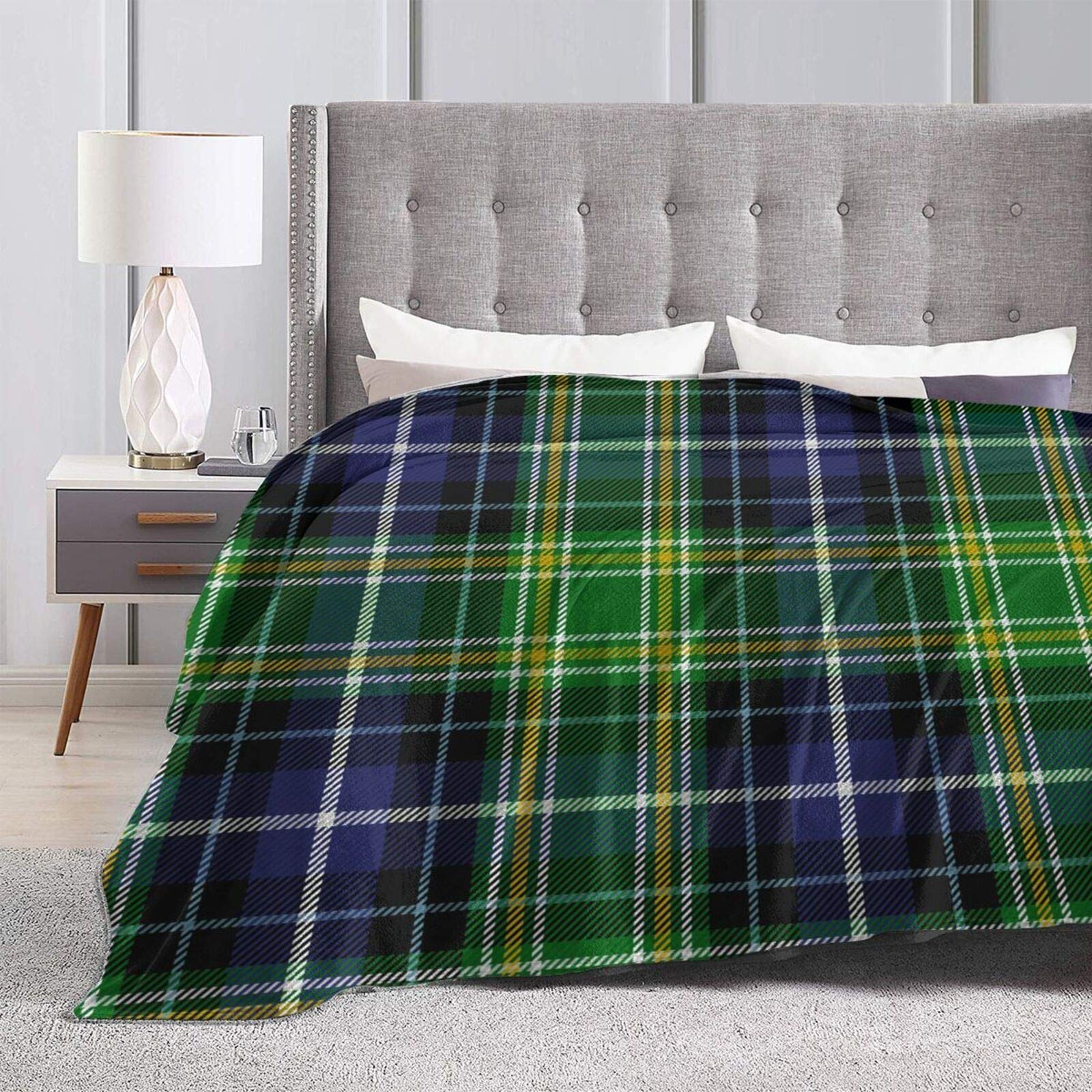 Clan Mackellar Tartan Throw Blanket - Ultra Soft Flannel Blanket for Bed, Sofa & Couch - Warm Scottish Plaid Blanket for Home Decor, Living Room & Winter Coziness