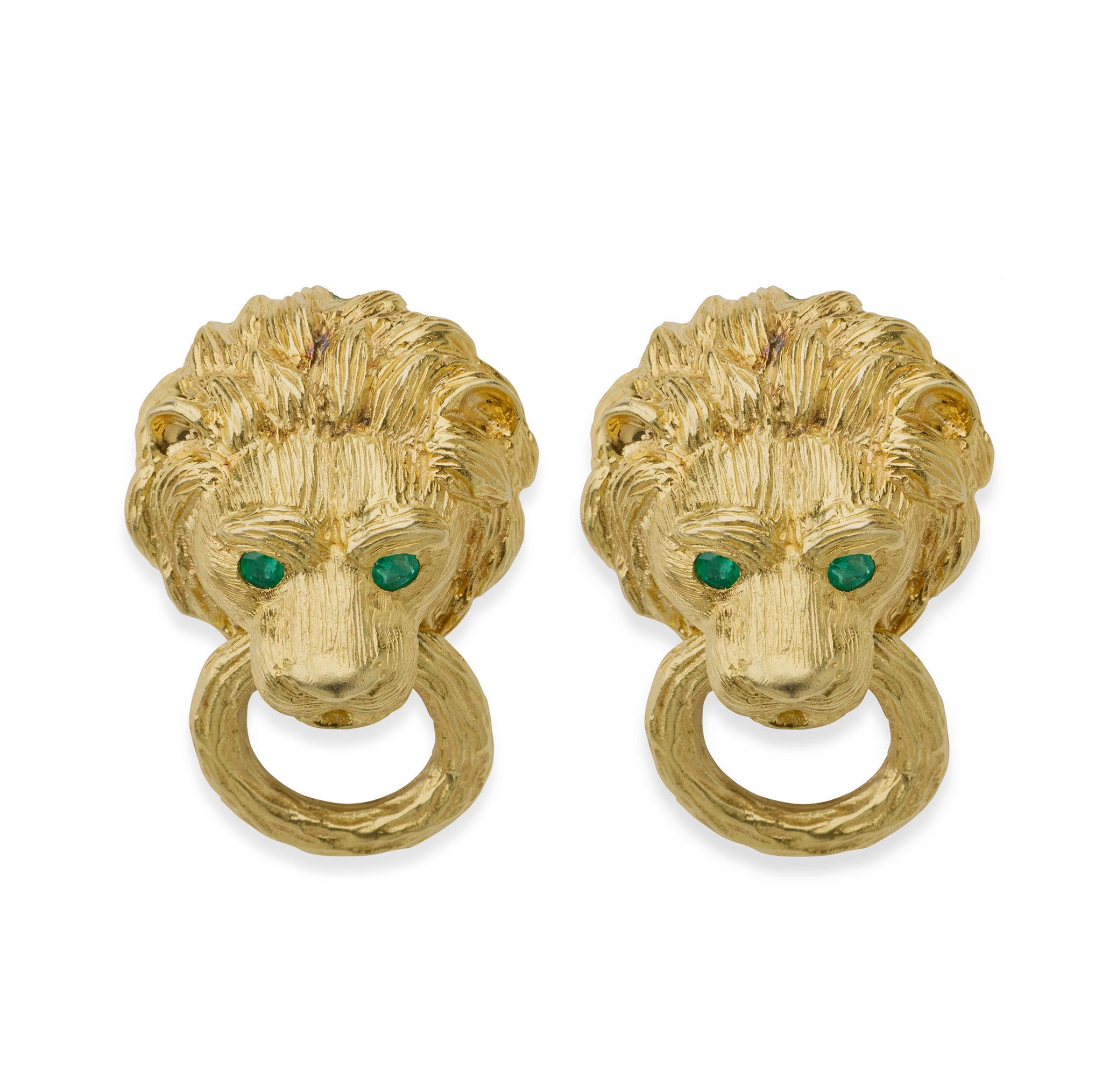 Van Cleef & Arpels Lion Door Knocker Earrings - 18K Gold Luxury Jewelry for Women, Perfect for Parties, Weddings & Special Occasions