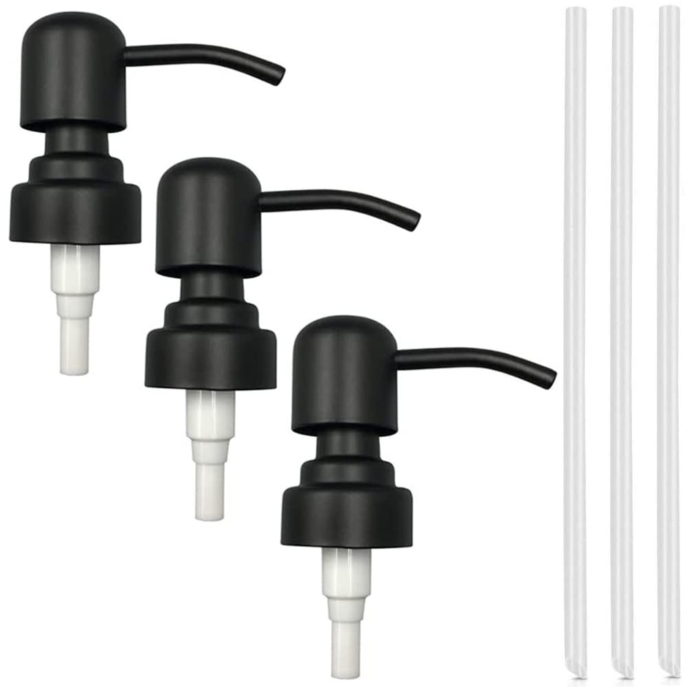 3-Piece Stainless Steel Soap Pump Replacement Kit - Dispenser Pump Head & Lotion Pump Parts - Perfect for Liquid Soap or Lotion Refills in Home, Office, or Bathroom
