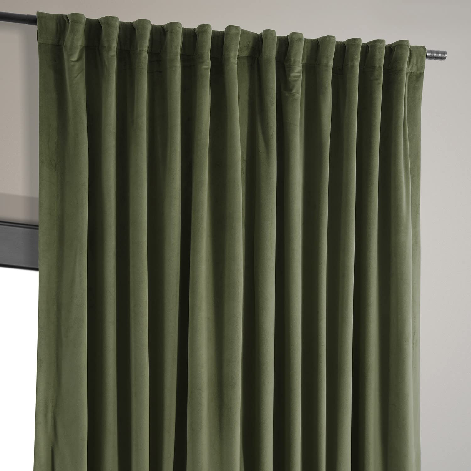 HPD Half Price Drapes Extra Wide Signature Blackout Velvet Curtains - 96 Inch Length, 1 Panel, 4-Pass Hotel Blackout Lined Thermal Insulated Window Drapes for Bedroom (100W x 96L, Hunter Green) - Perfect for Light Blocking, Privacy & Energy Efficiency in Living Room, Nursery & Home Theater