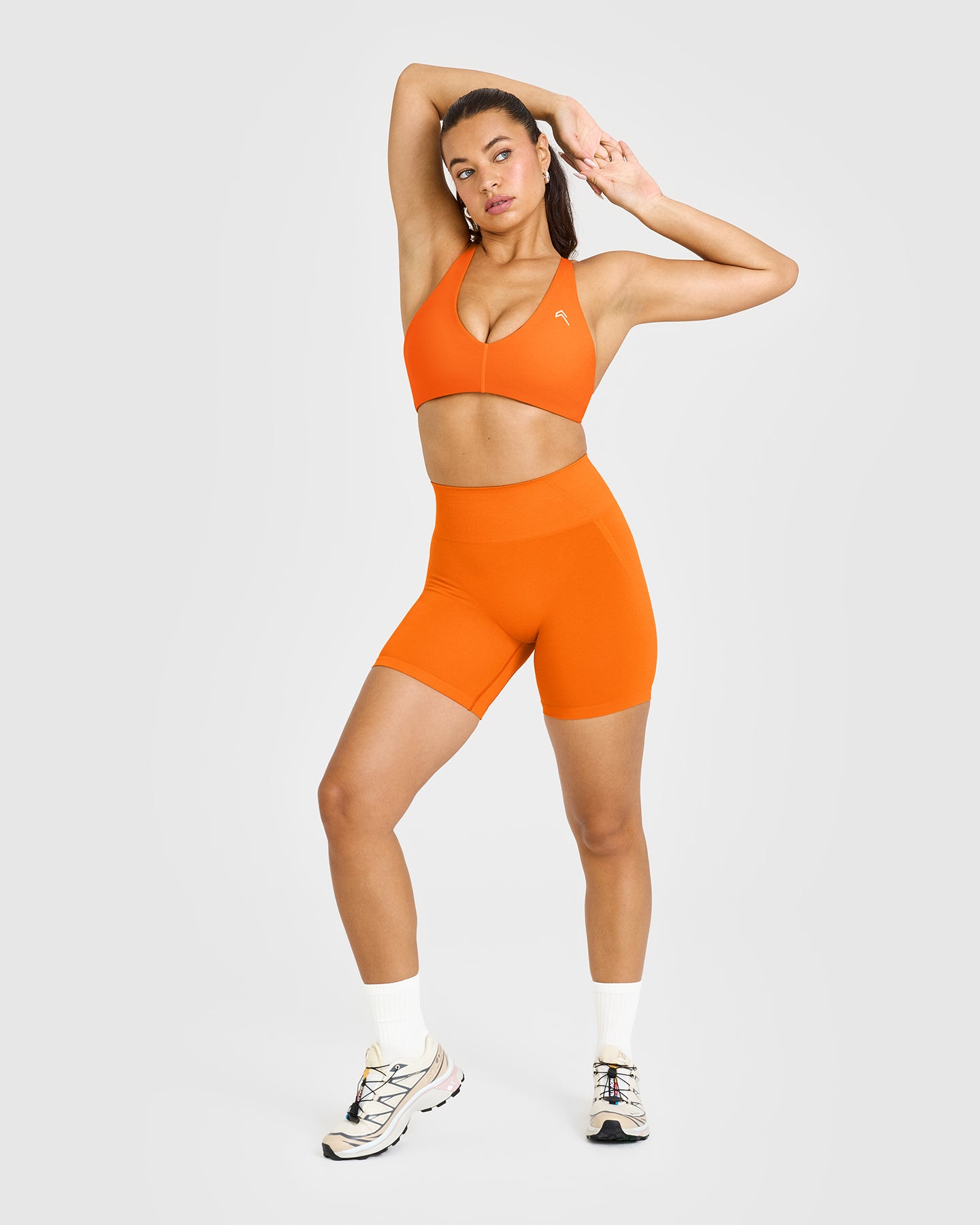 Seamless Wireless Micro Bralette in Flame Orange - Comfortable & Supportive for Yoga, Workouts & Everyday Wear