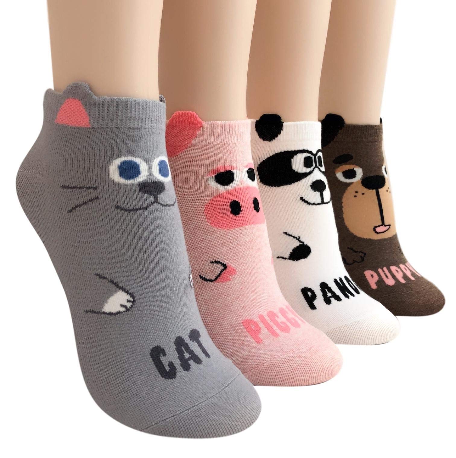 Cute Animal Print Ankle Socks for Women & Teen Girls - Soft Comfortable Socks - Perfect Gift for Birthday, Christmas, or Everyday Wear