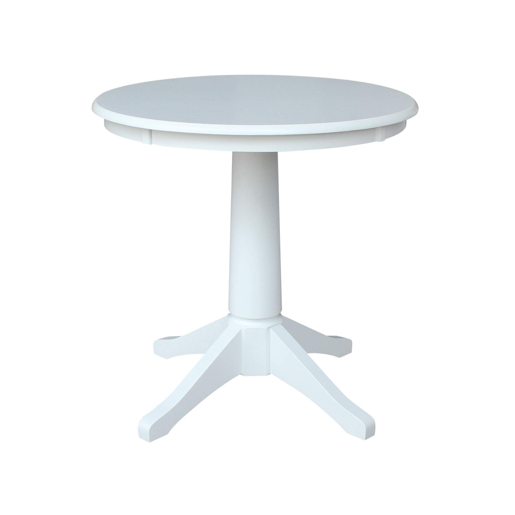 International Concepts 30 Inch Round White Pedestal Dining Table - 28.9 Inch Height - Perfect for Small Spaces, Kitchens & Breakfast Nooks