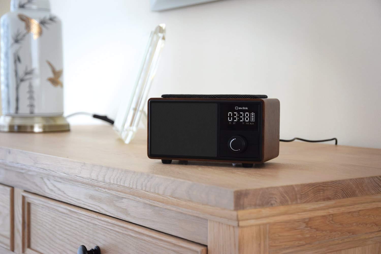 Portable Bluetooth Speaker with Alarm Clock, FM Radio & Wireless Charging - Perfect for Bedroom, Office, and Travel Use