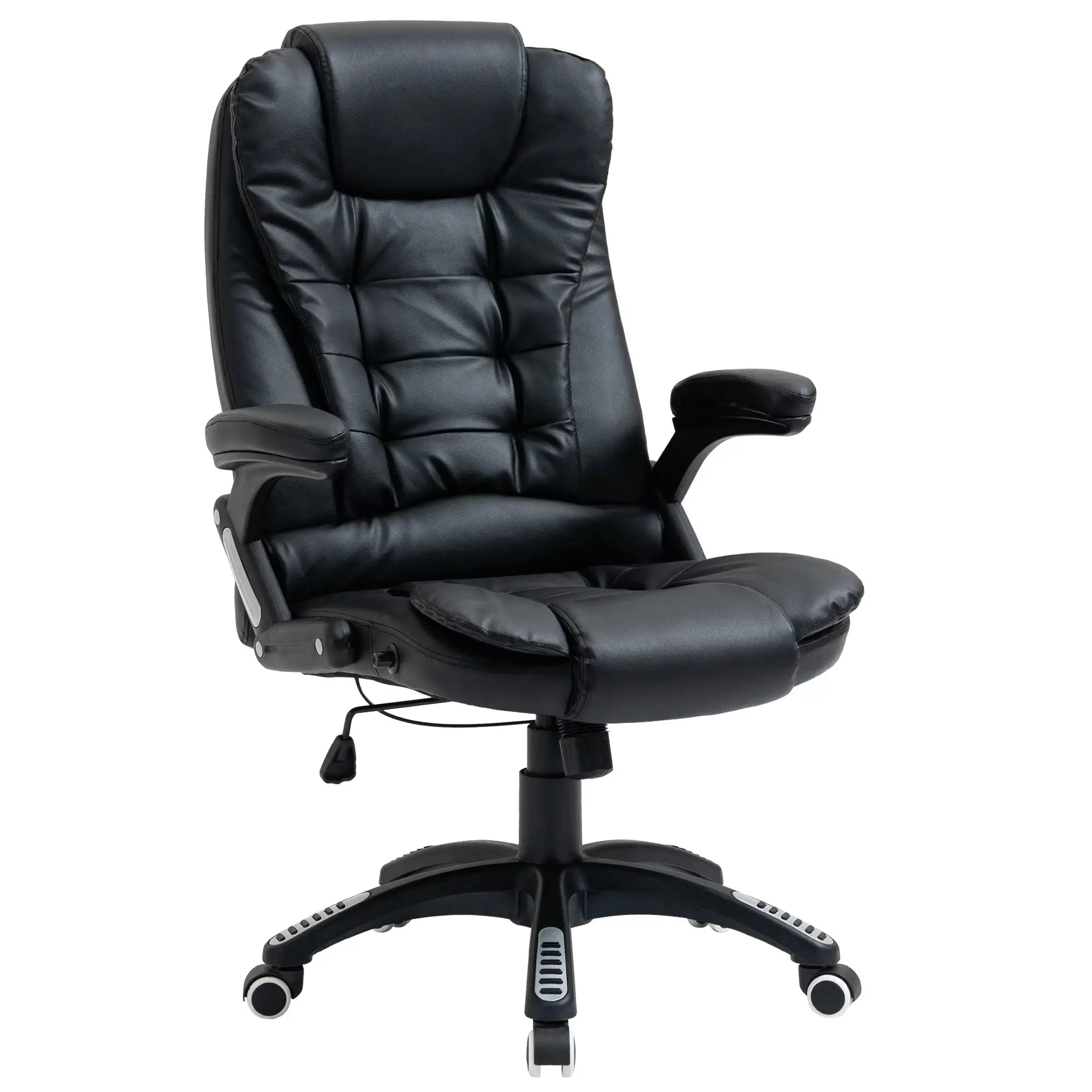 Premium High Back Faux Leather Executive Office Chair - Ergonomic Swivel Seat with Adjustable Height (Black/Gray) - Perfect for Home Office, Conference Rooms & Corporate Workspaces
