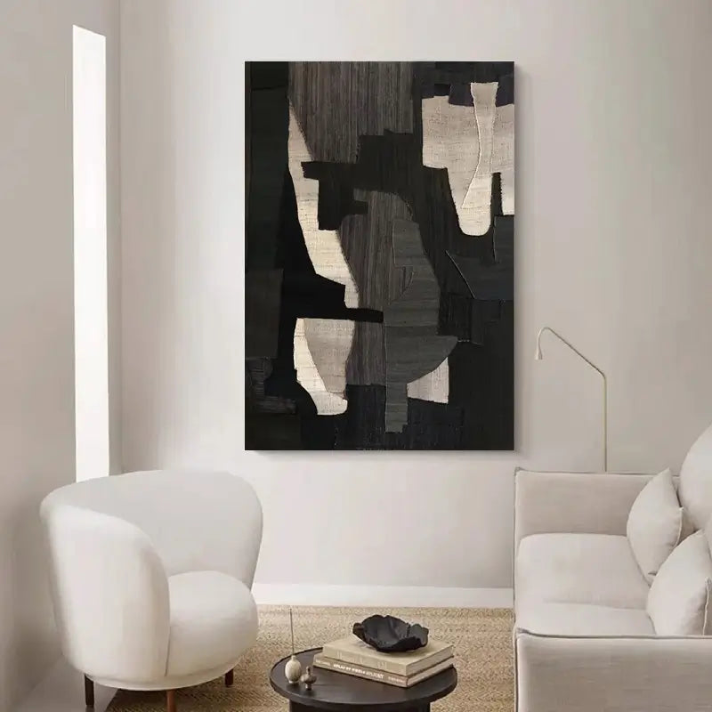Abstract Tranquility Art Painting - Modern Canvas Wall Decor for Living Room, Bedroom & Office - Serene Blue & White Contemporary Artwork #WS001