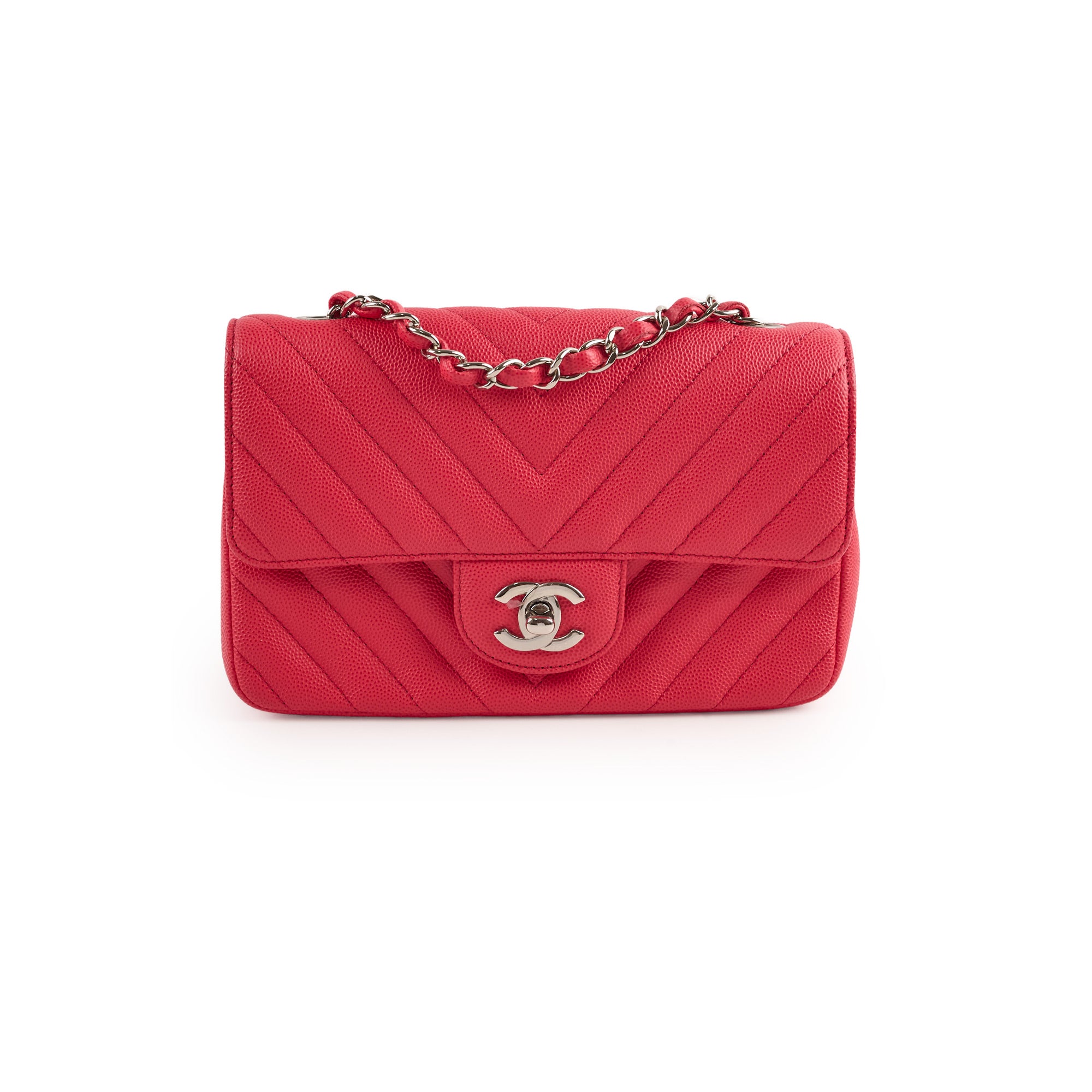 Chanel Mini Rectangular Caviar Coral Leather Crossbody Bag - Luxury Designer Handbag for Women | Perfect for Evening Parties, Date Nights & Special Occasions