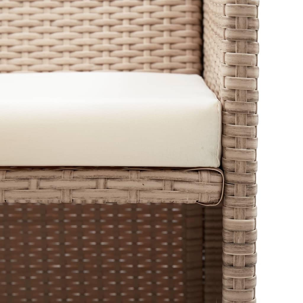 2 Seater Patio Sofa with Waterproof Cushions - Beige Poly Rattan Outdoor Furniture Set for Garden, Balcony, Deck & Poolside (Beige 12.7g) - Perfect for Relaxing, Entertaining & Sunbathing
