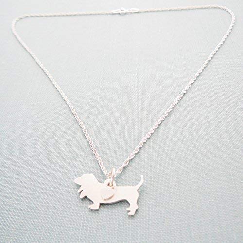 925 Sterling Silver Basset Hound Dog Charm Necklace - Cute Puppy Pendant Jewelry Gift for Women - Perfect for Pet Lovers, Birthday & Anniversary Gifts