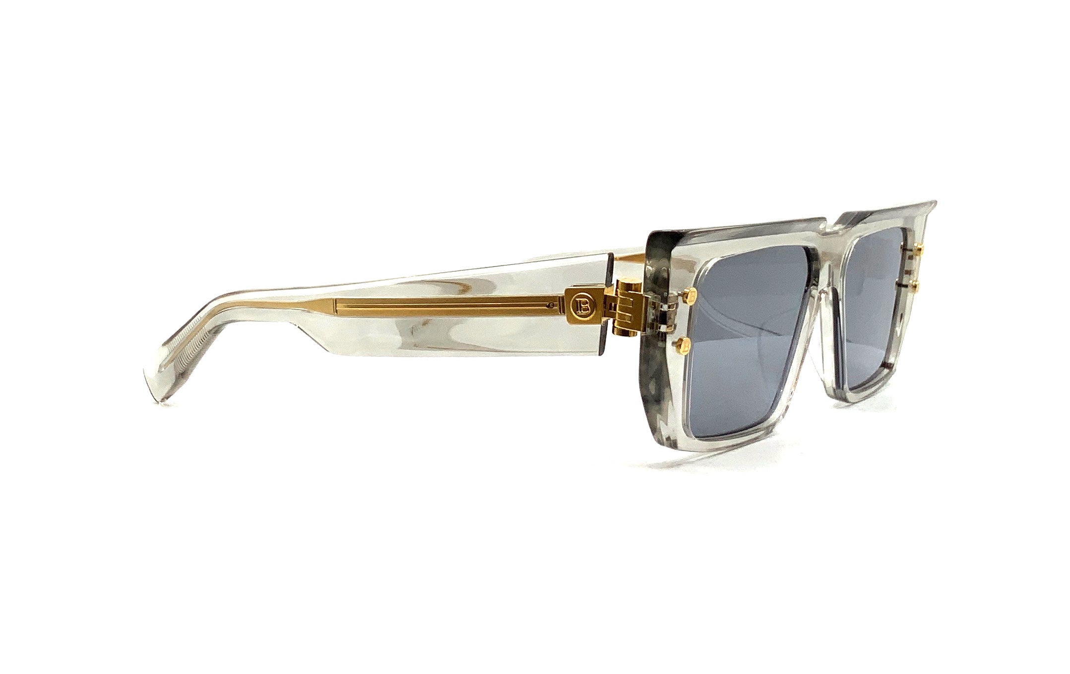 Balmain B VI Sunglasses Grey Gold - Luxury Designer Shades for Men & Women - Perfect for Outdoor Activities, Travel & Fashion Accessories