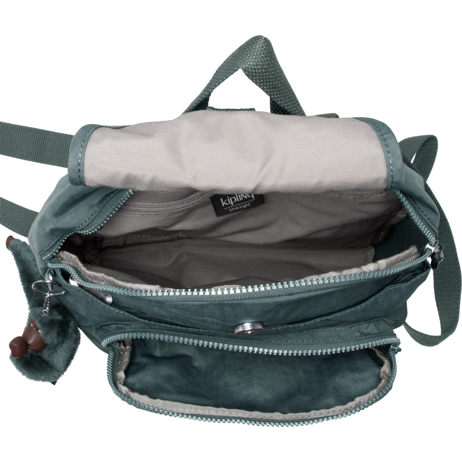 Kipling Queenie Small Backpack - Lightweight Aloe Tonal Crossbody Bag for Women | Perfect for Travel, Work & Everyday Use