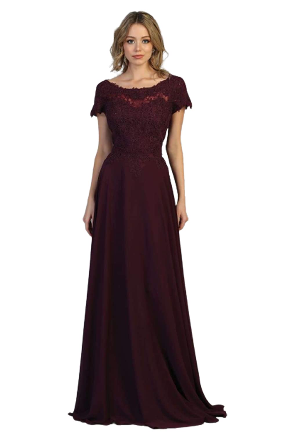 Elegant Short Sleeve Mother of The Bride Dress - Flattering Formal Gown for Wedding Ceremonies & Special Occasions