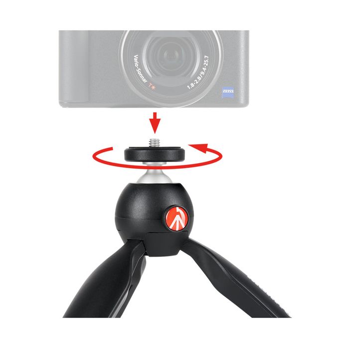 Manfrotto Pixi Mini Tripod Mii Black - Compact Portable Tripod for Smartphones & Cameras - Perfect for Travel, Vlogging & Photography