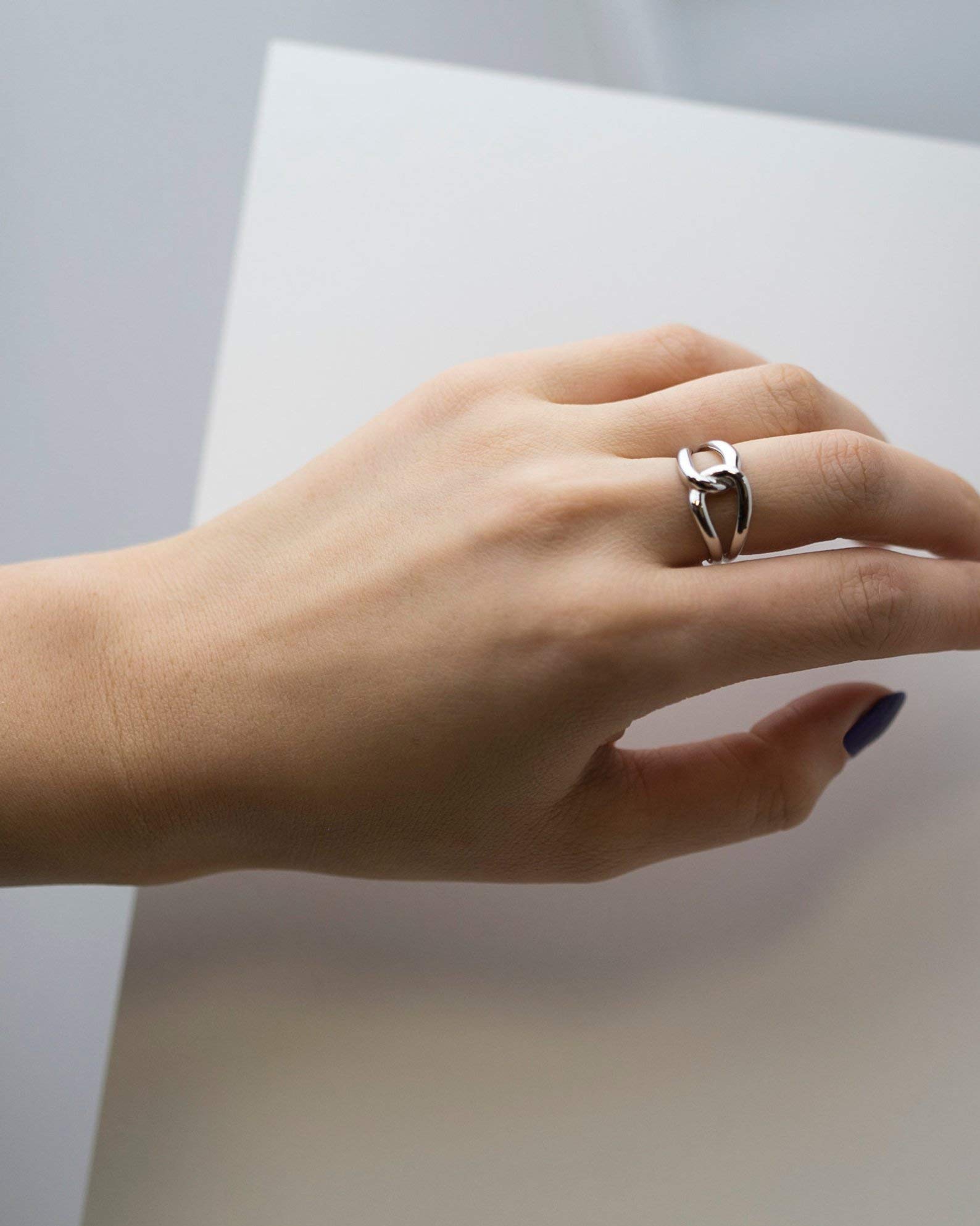 Sterling Silver Simple Rings for Women - Elegant Infinity Link & Tie Ring Set - Perfect for Everyday Wear, Gifts, and Special Occasions