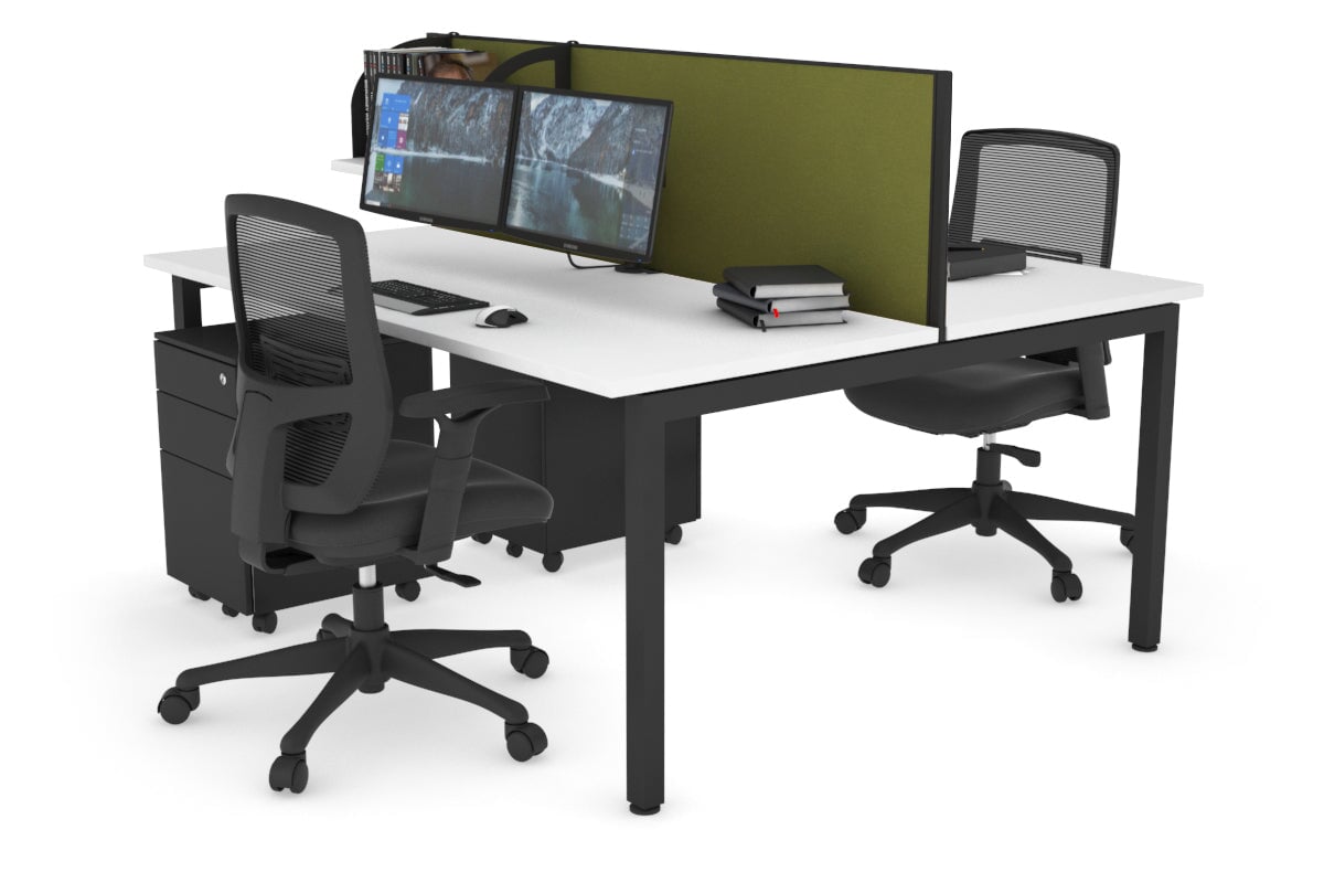 Quadro Square Legs 2 Person Office Workstation Desk - 1200L x 700W Modern Shared Workspace Solution for Home & Business Offices