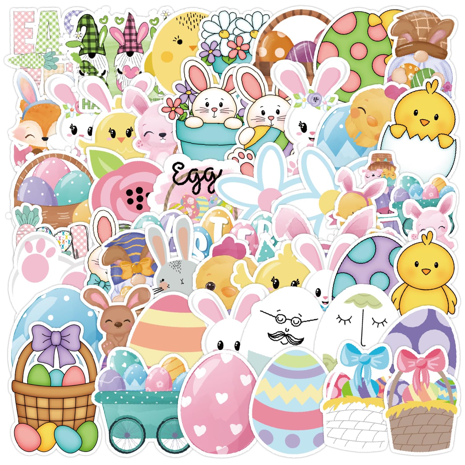 100Pcs Easter Stickers for Kids & Adults - Waterproof Vinyl Stickers for Water Bottles, Laptops, Scrapbooks - Cute Kawaii Aesthetic Stickers for Boys, Girls & Teens - Perfect for DIY Crafts, School Projects & Gift Decorations