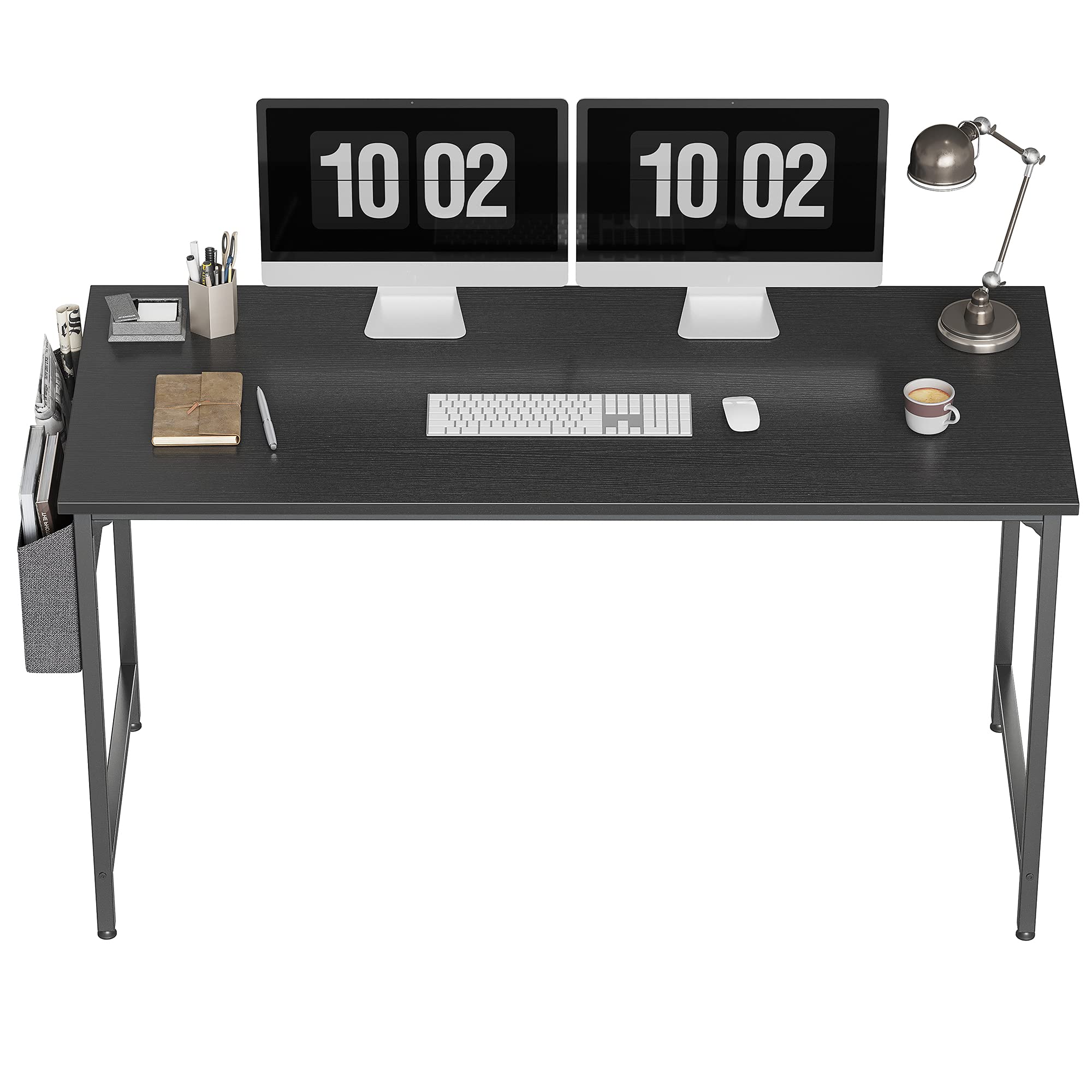 CubiCubi 63 Inch Modern Computer Desk for Home Office - Sturdy Black Metal Frame Writing Table, Study Desk with Simple Design - Perfect for Small Spaces, Gaming, and Remote Work
