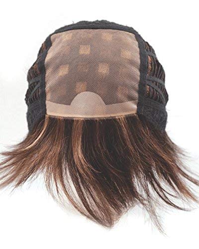 Jolie Wig - Maple Sugar Rooted Short Modern Bob Synthetic Hair with Monofilament Top & Side Part | Includes Comb & Hair Loss Booklet | Perfect for Daily Wear, Cosplay & Hair Loss Solutions