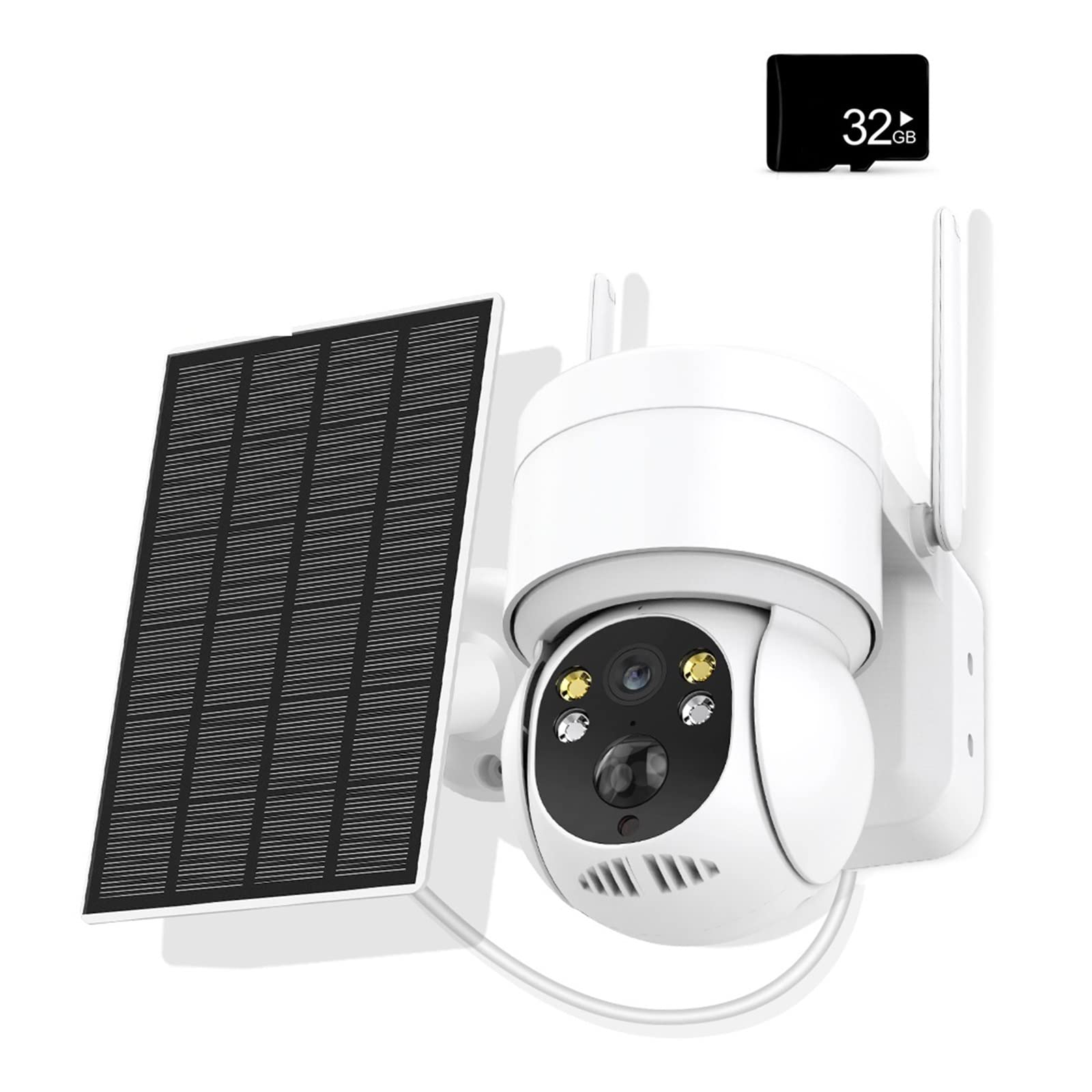 SilteD Solar Security Camera Outdoor - 1080P HD WiFi Wireless Surveillance IP Camera with Solar Panel, 7800mAh Battery & PIR Human Detection (Includes 32GB Storage) - Ideal for Home, Yard, and Business Security Monitoring