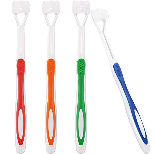 4-Pack Autism Sensory Toothbrushes for Kids - Soft Bristles, Gentle Gum Care, Multi-Angle Cleaning - Travel Friendly (Green, Blue, Yellow, Red) - Perfect for Special Needs Children & Sensory Processing Disorders