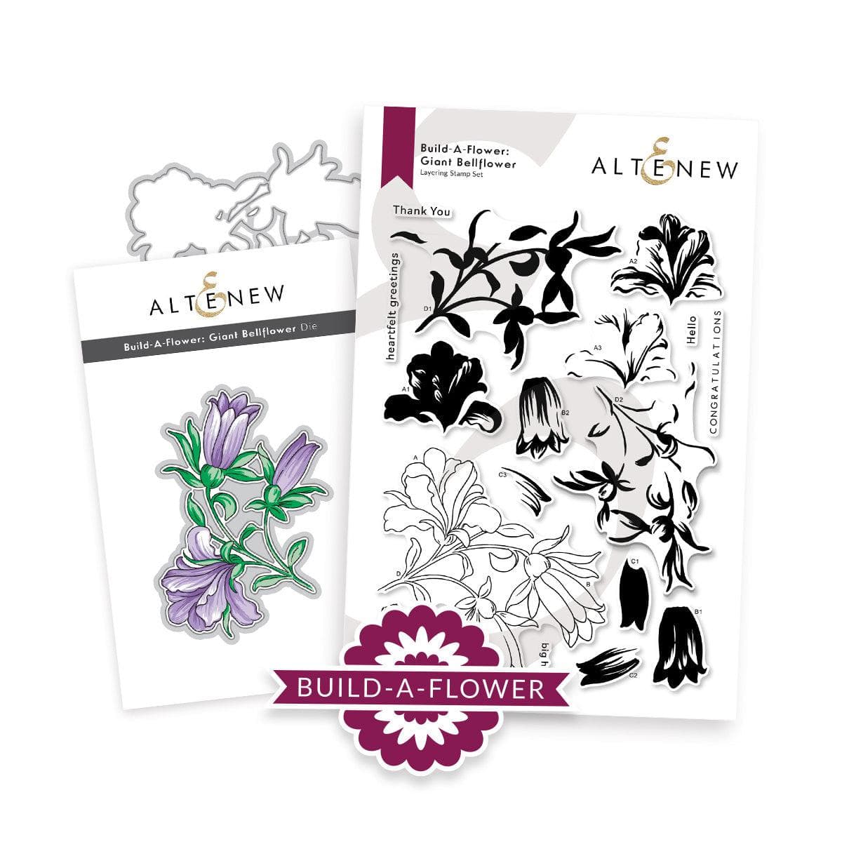 Build A Flower: Giant Bellflower Layering Stamp & Die Set for Card Making, Scrapbooking & DIY Paper Crafts - Perfect for Handmade Greeting Cards, Wedding Invitations & Home Decor Projects