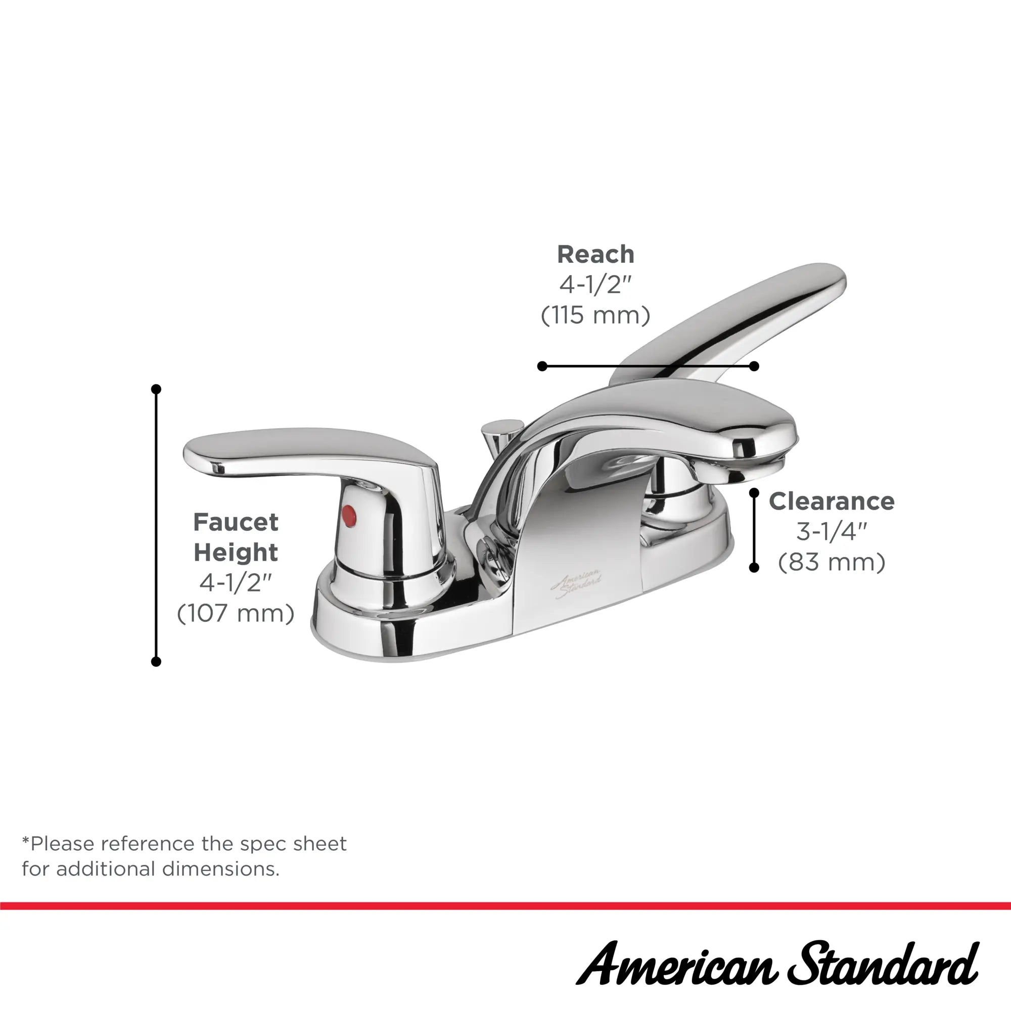 Colony PRO 4 Inch Centerset 2-Handle Bathroom Faucet - 1.2 GPM/4.5 LPM Water-Saving Lever Handle Design - Perfect for Modern Bathrooms, Powder Rooms & Guest Baths