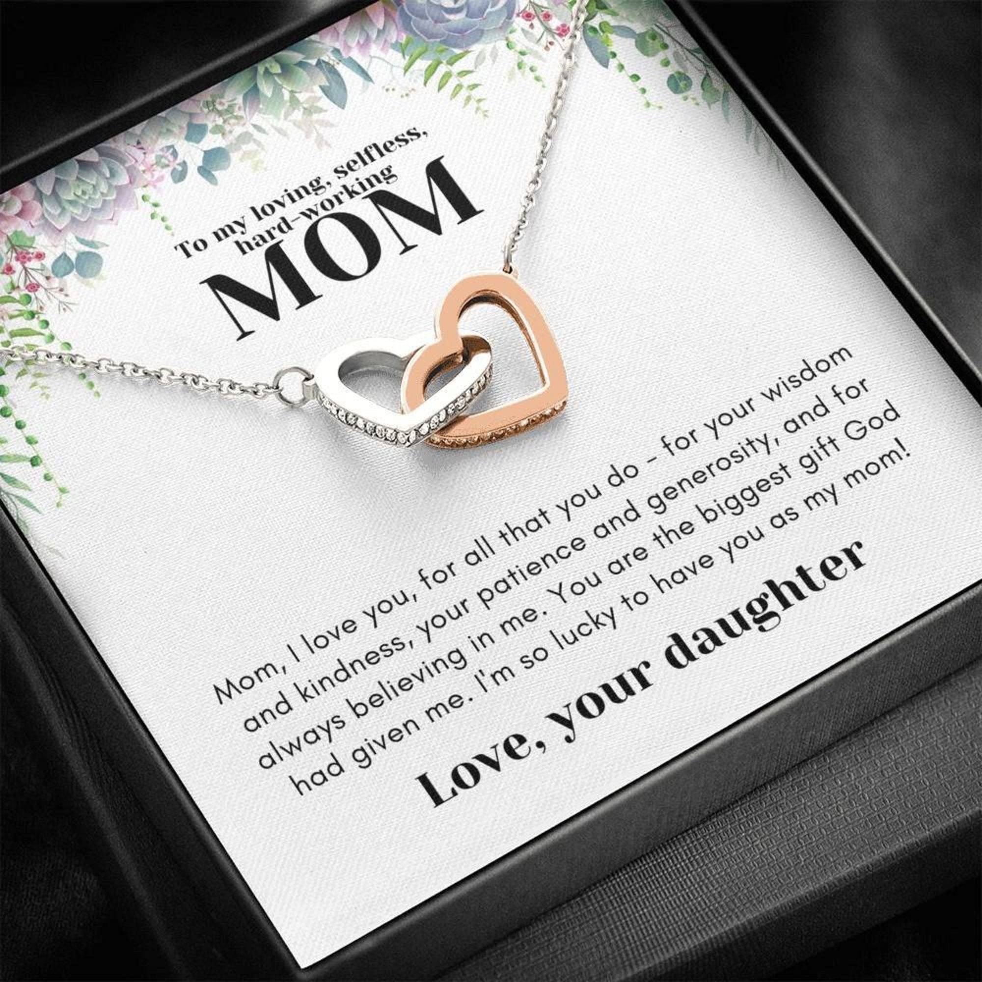 Personalized Jewelry Gift for Mom from Daughter - Custom Engraved Necklace for Mother's Birthday, Valentine's Day & Anniversary - Perfect Present for Women's Special Occasions (Wedding, Graduation, Retirement)