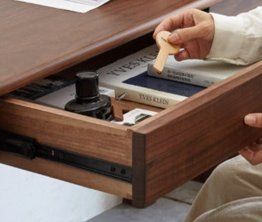 Premium Solid Wood Office Desk - Black Walnut, Oak & Ash Options | Modern Home Office & Executive Workspace Furniture