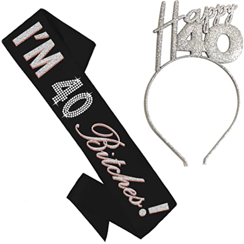 2 Pc Set: Happy 40 (Slv) I'm 40 B (Rgslv/Blk)