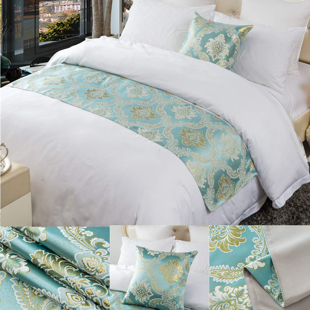 Light Green Bed Scarf Runner - 19.7x70.9 Inches (120cm) Single Bed Scarf for Home & Hotel Decor - Perfect for Bedroom Styling, Sofa Accents & Table Runners