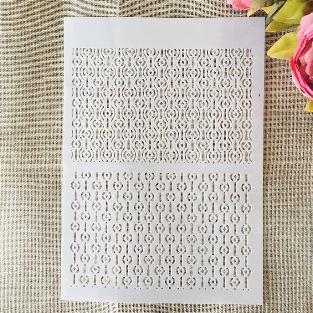 Reusable A4 29cm Half Geometry Stencils for Painting - DIY Scrapbooking, Furniture, Wall & Floor Decoration - Home Decor Craft Templates for Artists & DIY Enthusiasts