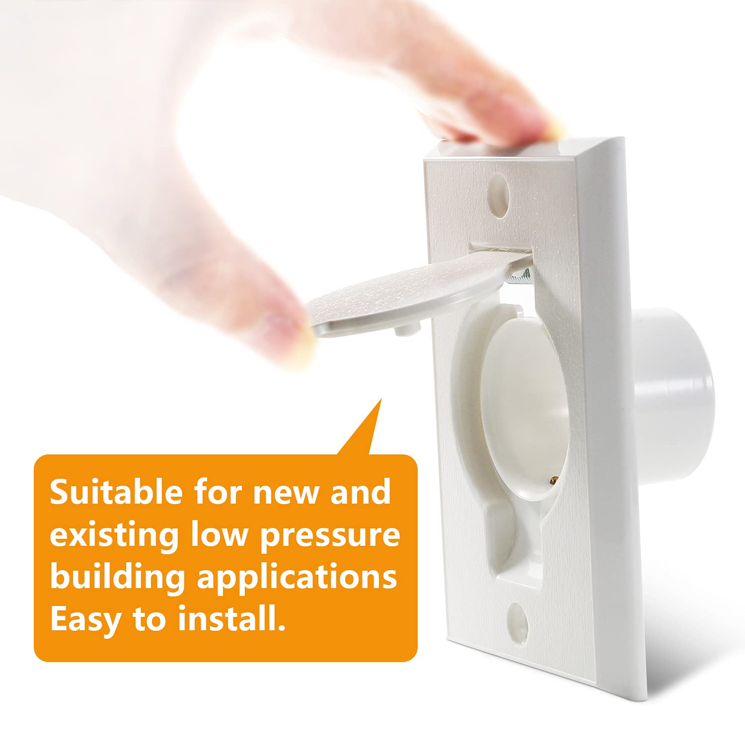 Standard Central Vacuum Wall Plate Inlet Valve Cover - 2 Pack White Round Door for Beam & Nutone Central Vacuum Systems | Perfect for Home & Commercial Vacuum Installations
