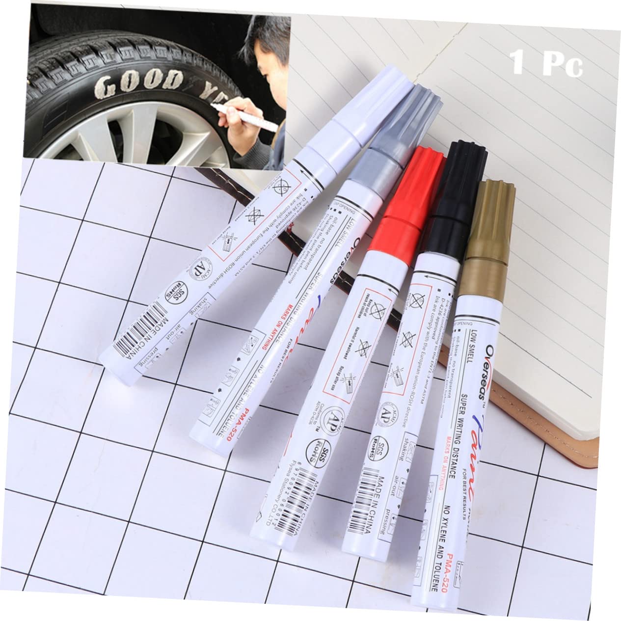 Wakauto Scratch Repair Pen - Automotive Touch Up Paint Marker for Cars, Trucks & Motorcycles | Graffiti & DIY Paint Marker Pens | Fix Scratches on Metal, Plastic & Glass | Perfect for Car Body, Windows & Home Repair Projects