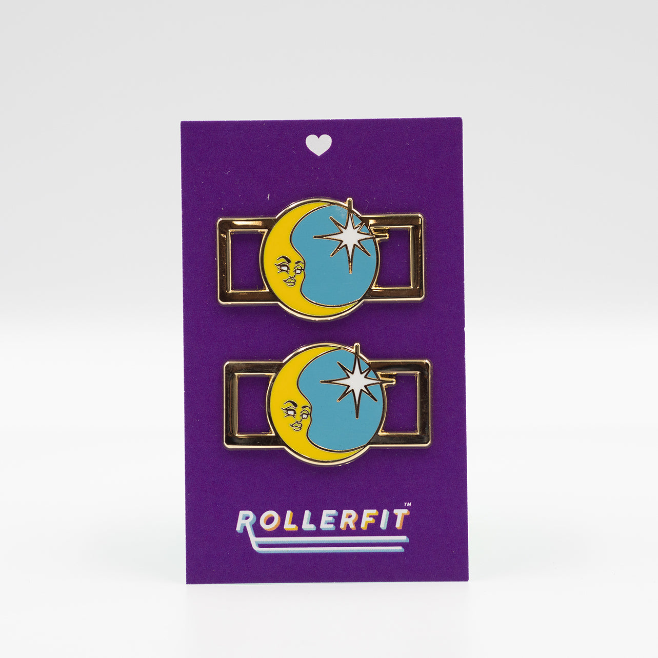 RollerFit No-Tie Lace Locks for Roller Skates - Secure Fit Starry Night Design - Perfect for Roller Derby, Outdoor Skating & Fitness Training