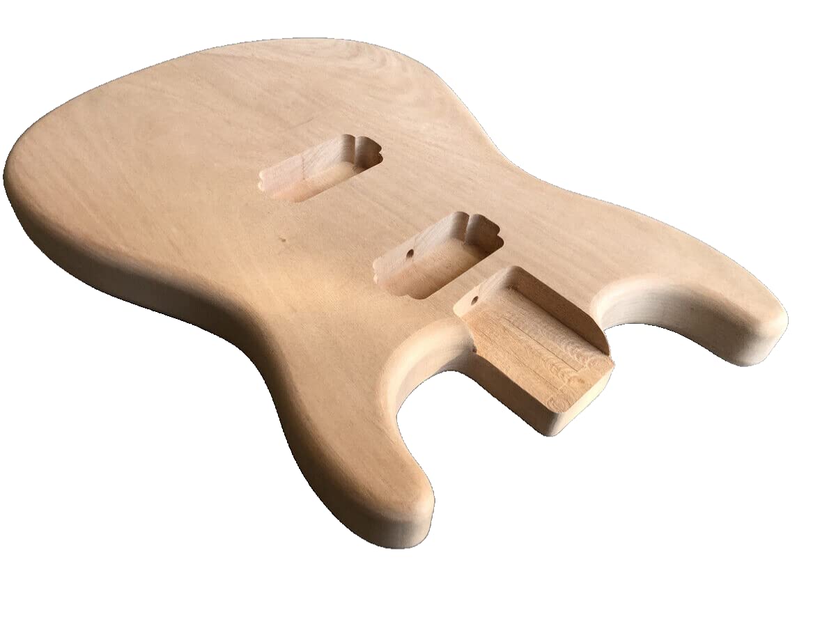 Premium Mahogany Solid Wood Electric Guitar Body with HH Pickups - DIY Replacement Kit for Custom Guitar Builds & Upgrades | Perfect for Rock, Blues & Metal Performances