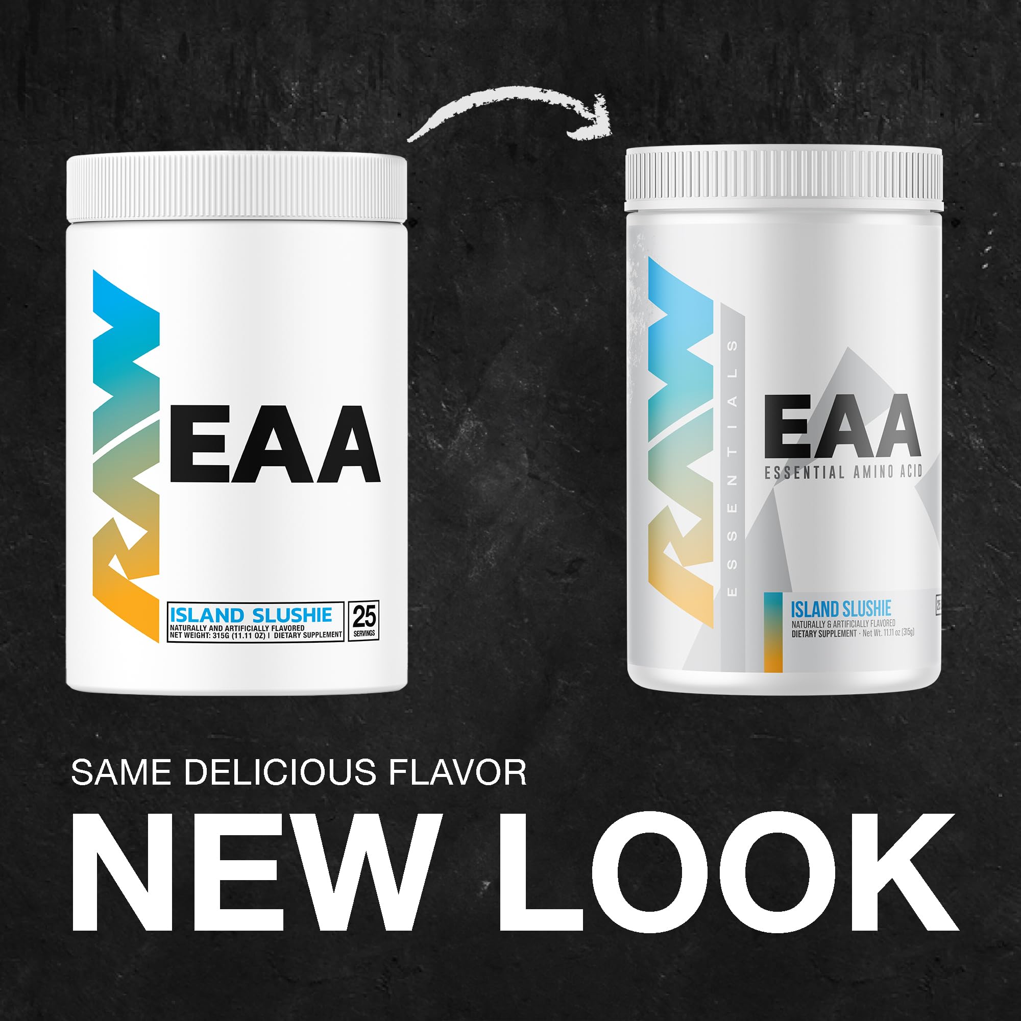 RAW EAA Essential Amino Acids Powder - Island Slushie Flavor (25 Servings) | Pre Workout Energy Supplement for Strength, Endurance & Muscle Recovery | BCAA Amino Acid Powder for Men & Women | Perfect for Gym, Fitness & Post-Workout Recovery