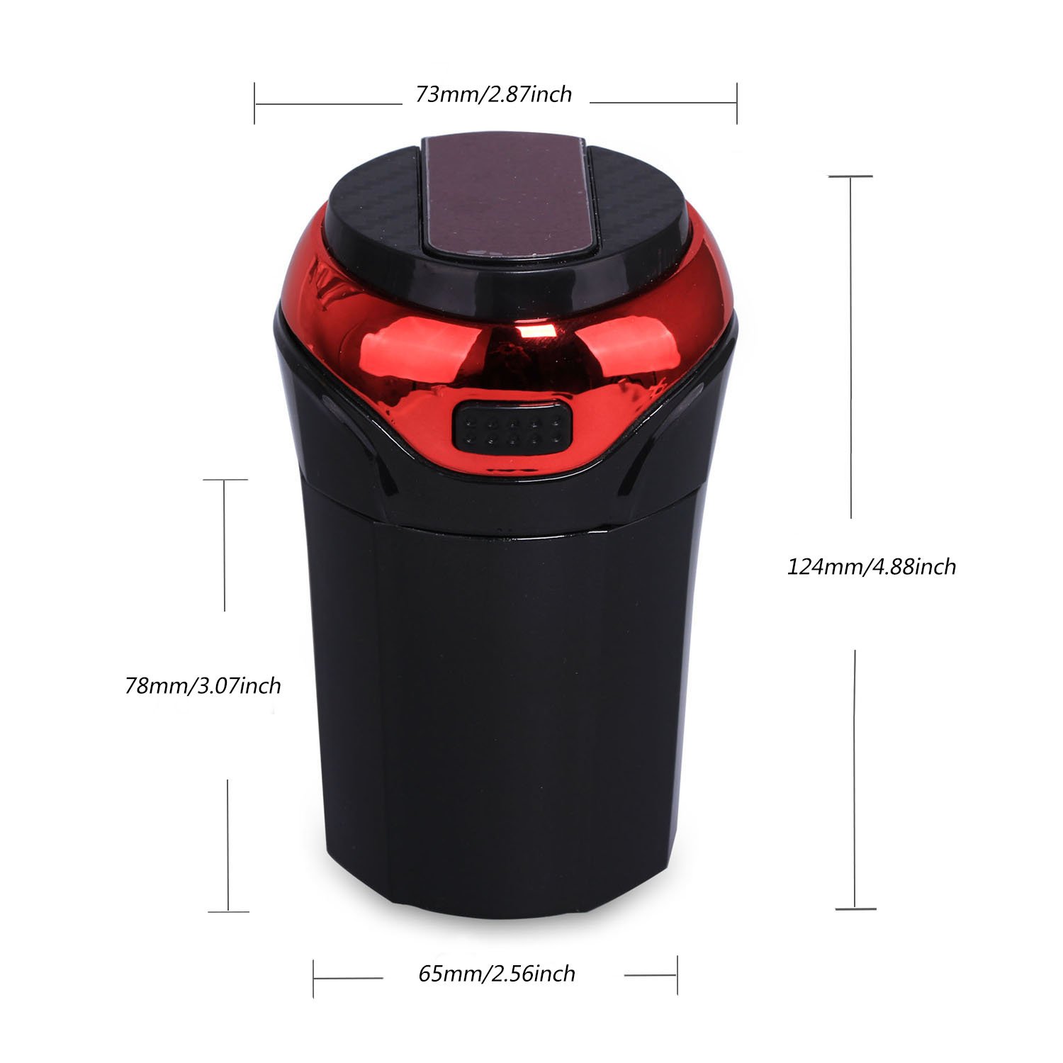 Detachable Car Ashtray with Lighter Set - Blue LED Light Indicator & Lid for Car, Home, Office & Travel - Perfect for Smokers on the Go