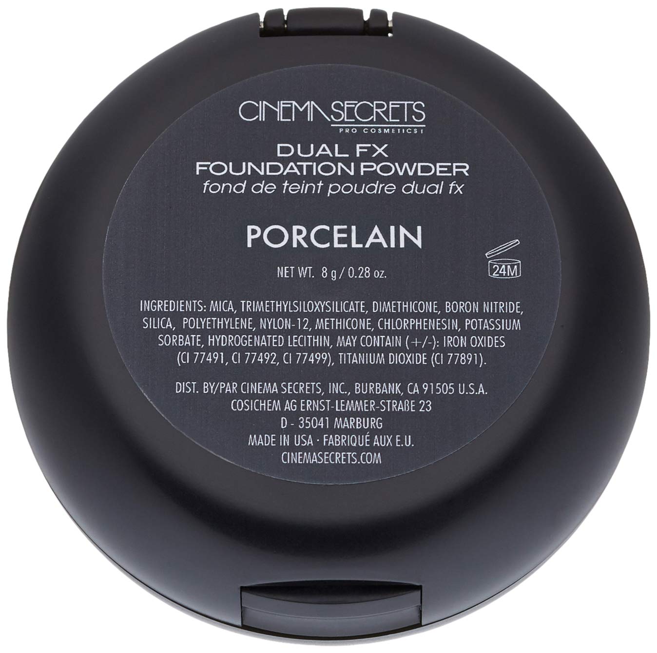 Cinema Secrets Pro Cosmetics Dual FX Foundation Powder - Porcelain Shade | Oil-Free, Long-Lasting Coverage for Flawless Skin | Perfect for Professional Makeup Artists & Daily Wear