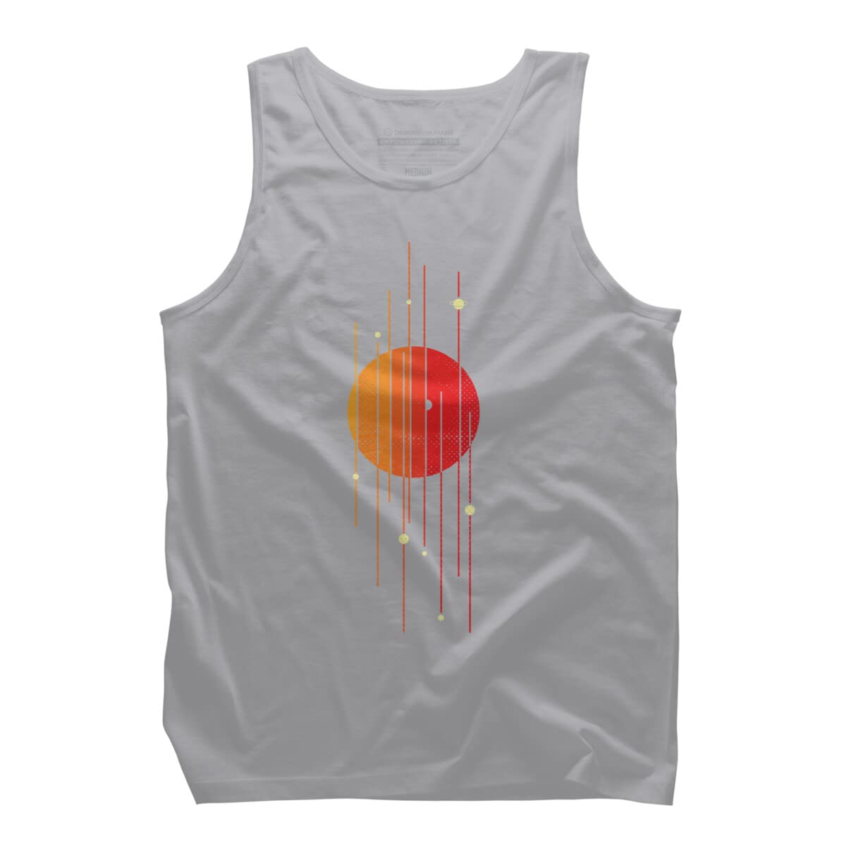 Design By Humans Men's Solar System Graphic Tank Top - Space Theme Casual Shirt for Summer Outfits & Streetwear