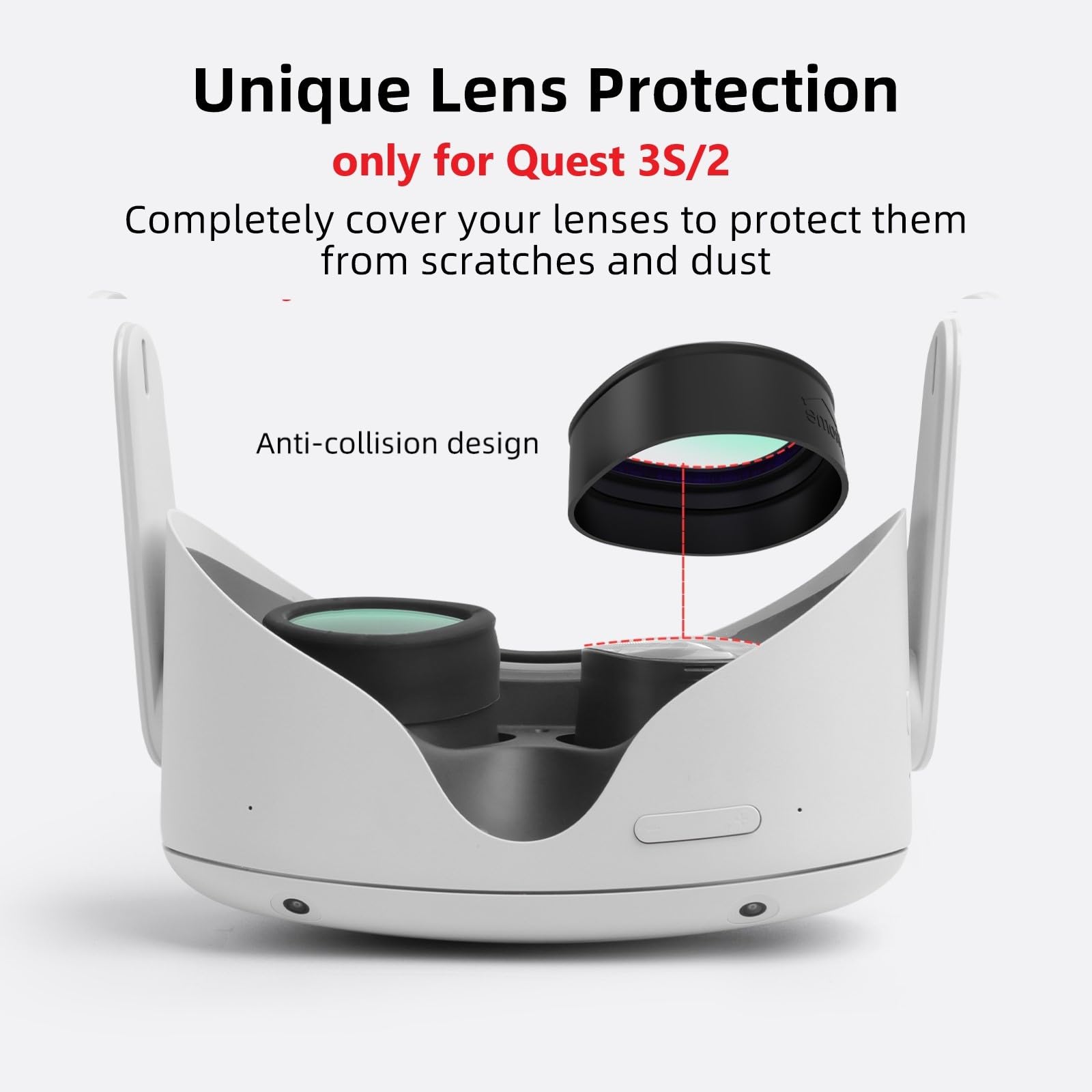 Merryhome VR Lens Protector (1 Pack) - Blue Light Blocking Glasses for Meta Quest 3S/Quest 2 Accessories | Anti-Glare, Dust Protection & Easy Installation (Black) | Perfect for Gaming, VR Workouts & Extended Screen Time