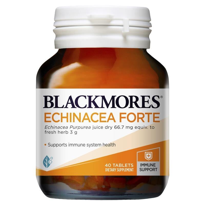 Blackmores Echinacea Forte Immune Support Supplement - Natural Herbal Remedy for Cold & Flu Relief - Boost Immunity for Adults & Kids - Perfect for Winter Wellness & Travel Protection