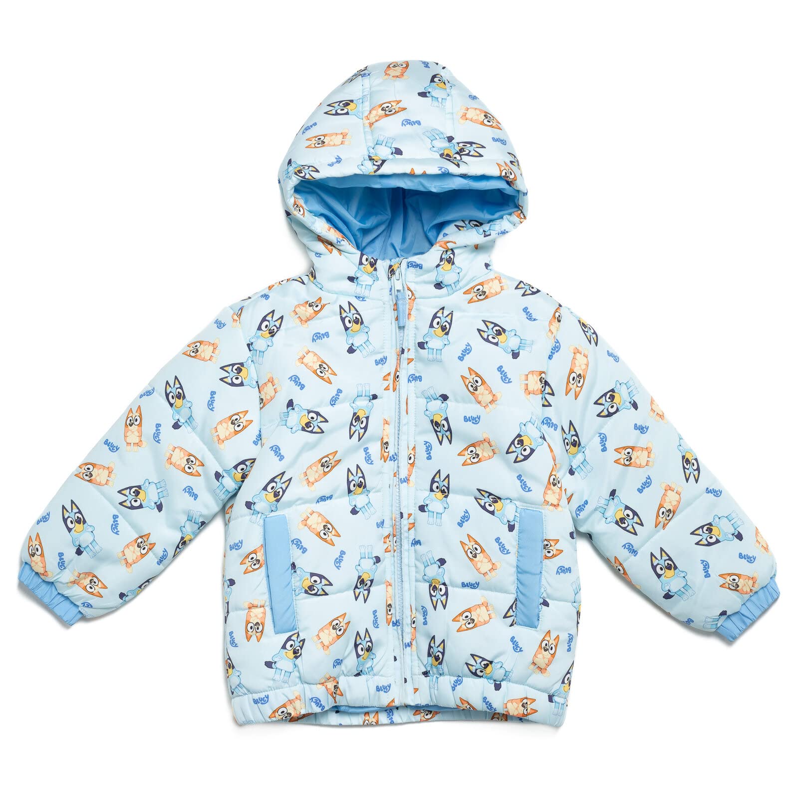 Bluey Bingo Puffer Jacket for Kids - Warm Winter Coat with Zip Up, Cute Cartoon Character Design - Perfect for Snow Play, School, and Outdoor Activities