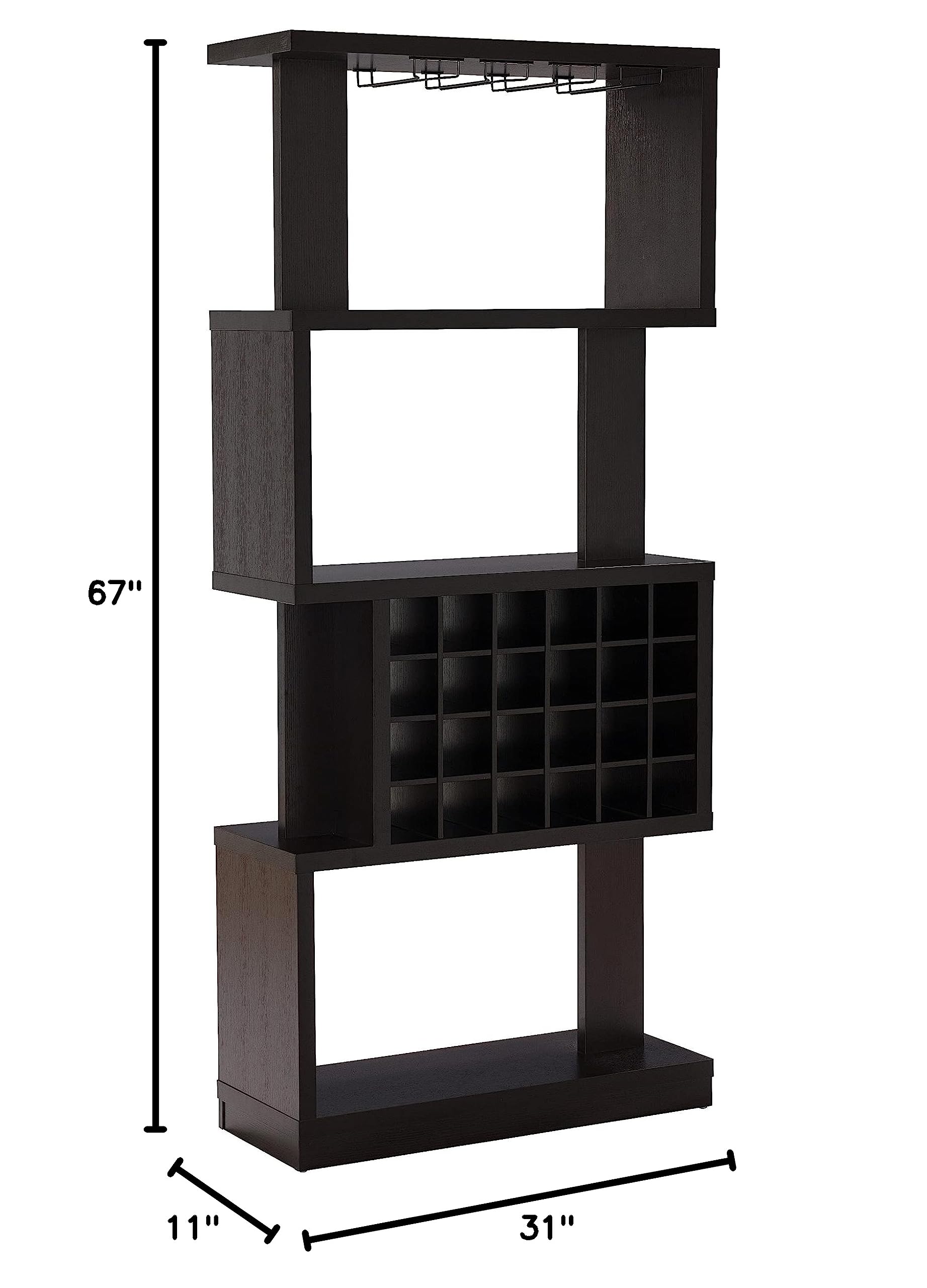 PayLessHere Bar Cabinet - Wine Rack & Glass Holder for Liquor, Coffee & Wine Storage | Modern Home Bar Furniture for Office, Living Room & Entertaining