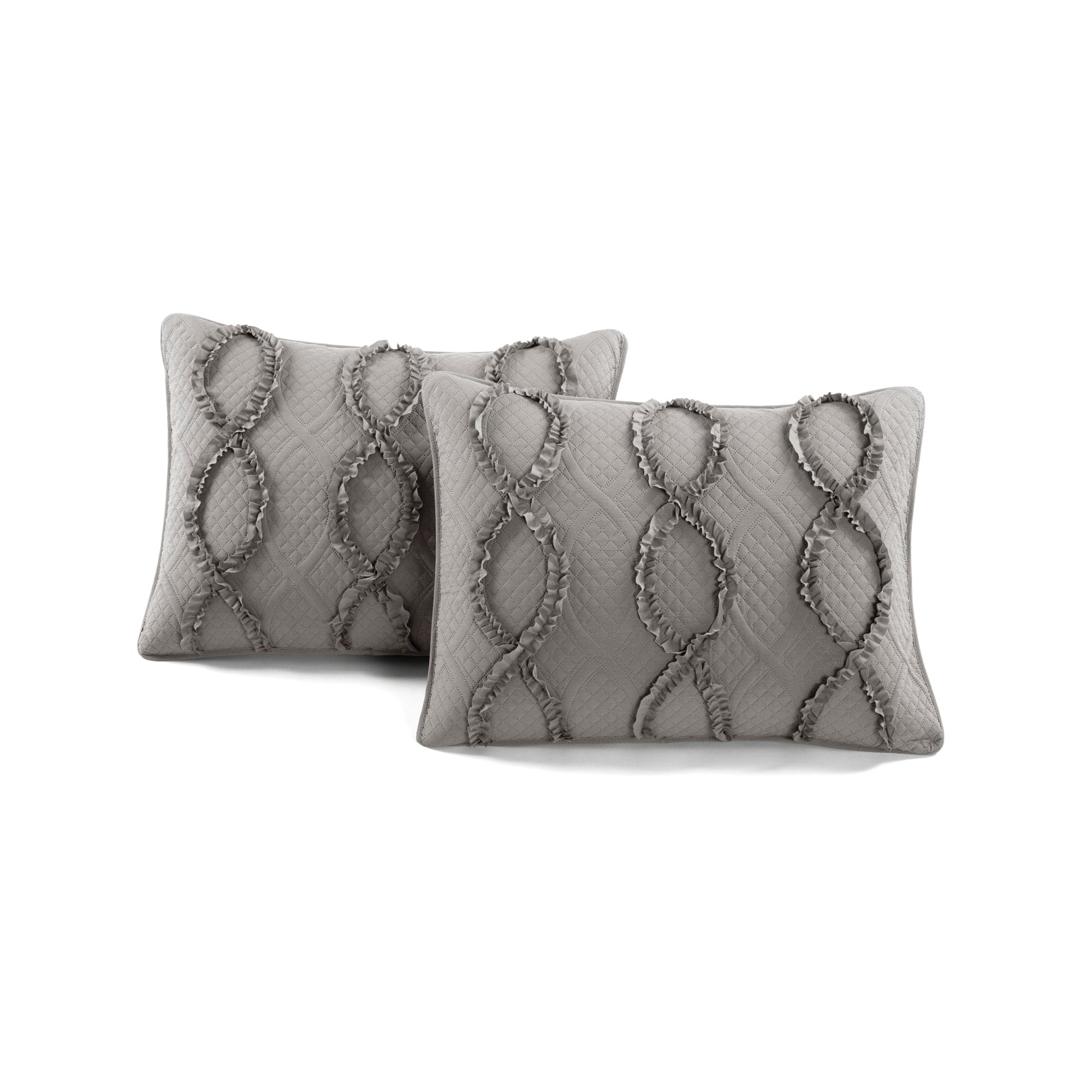 Avon Textured Ruffle Quilt 3-Piece Bedding Set - Soft & Stylish Comforter, Pillow Shams & Bed Skirt for Cozy Bedroom Decor