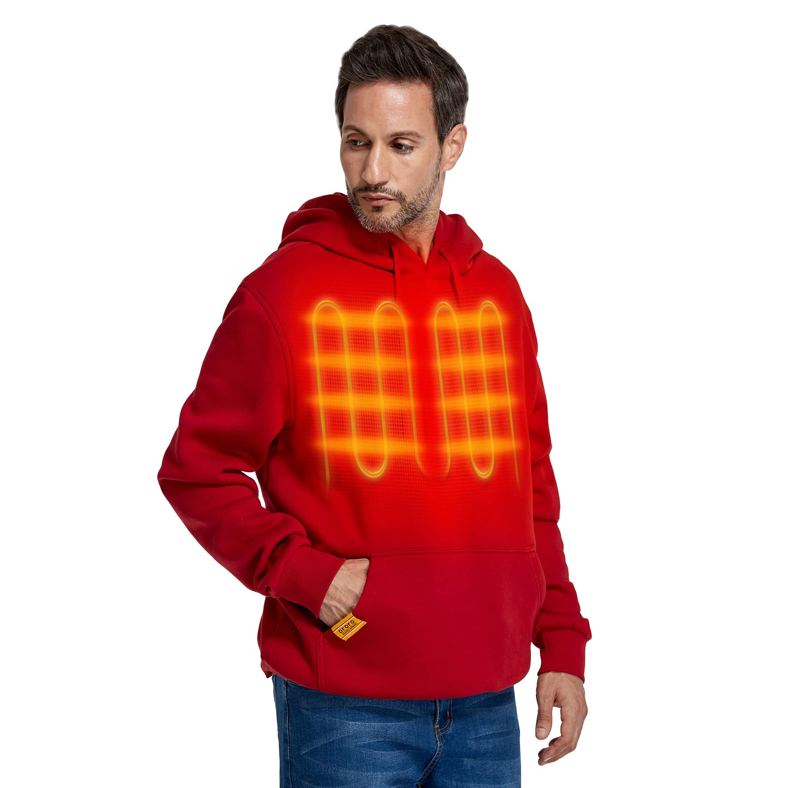 ORORO Heated Pullover Hoodie for Men & Women - Battery Heated Fleece Hooded Sweatshirt with USB Rechargeable Heating System - Perfect for Winter, Camping, Hiking and Outdoor Activities